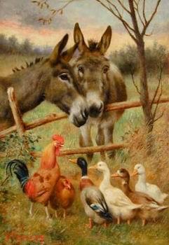 Cocks and horses109, unknow artist